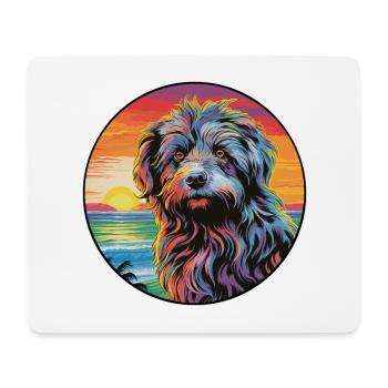 Bergamasco Schäferhund Rasse Bunte Karikatur Wat - Mousepad (Querformat) - Weiß - Vorne