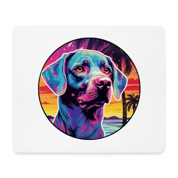 Bleu De Gascogne Chien Race Coloré Cartoon Waterc - Tapis de souris (format paysage) - blanc - Devant