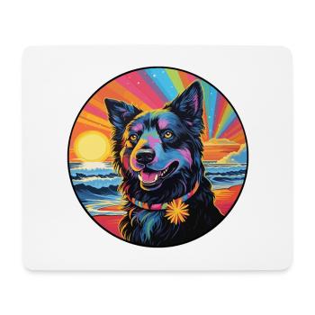 Belge Groenendael Chien Race Coloré Dessin Animé Wat - Tapis de souris (format paysage) - blanc - Devant