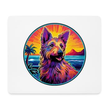 Berger Picard Hunderasse Bunte Karikatur Watercolo - Mousepad (Querformat) - Weiß - Vorne
