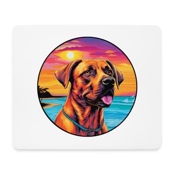Black Mouth Cur Dog Breed Colorful Cartoon Waterco - Mouse Pad (horizontal) - white - Front