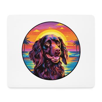 Boykin Épagneul Chien Race Coloré Cartoon Watercol - Tapis de souris (format paysage) - blanc - Devant