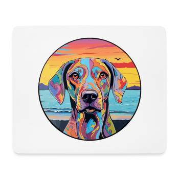 Braque Francais Dog Breed Colorful Cartoon Waterco - Mouse Pad (horizontal) - white - Front