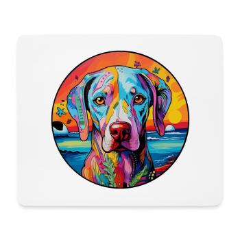 Braque Du Bourbonnais Hunderasse Bunte Karikatur W - Mousepad (Querformat) - Weiß - Vorne