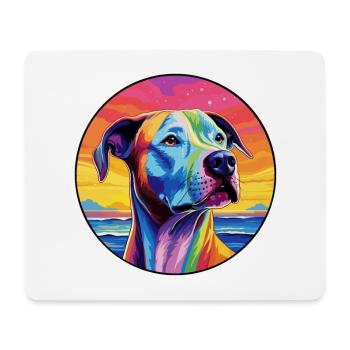 Bully Kutta Dog Breed Colorful Cartoon Watercolor - Mouse Pad (horizontal) - white - Front