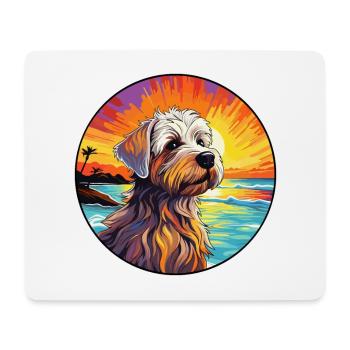 Cao de Seo Miguel Hunderasse Bunte Karikatur Wasser - Mousepad (Querformat) - Weiß - Vorne