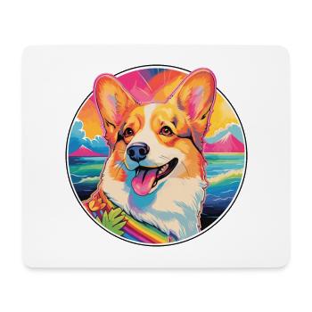 Corgi Dog Breed Colorful Cartoon Watercolor - Mouse Pad (horizontal) - white - Front
