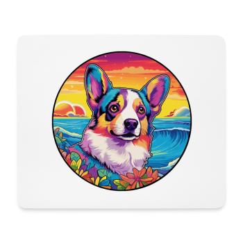 Cardigan Welsh Corgi Dog Breed Colorful Cartoon Wa - Mouse Pad (horizontal) - white - Front