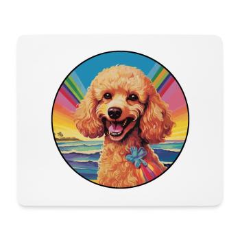 Schnurpudel Hunderasse Bunte Karikatur Watercolo - Mousepad (Querformat) - Weiß - Vorne