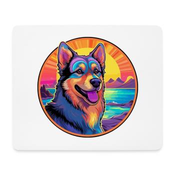 Kroatische Schäferhundrasse buntes Karikaturwasser - Mousepad (Querformat) - Weiß - Vorne