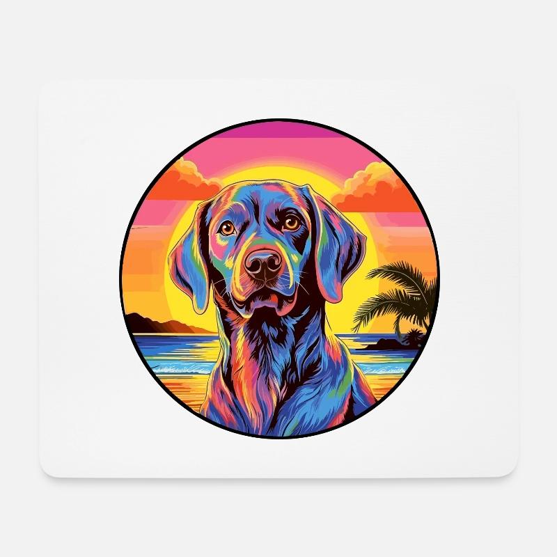 Deutsche Bracke Hunderasse Bunte Karikatur Waterco - Mousepad (Querformat) - Weiß