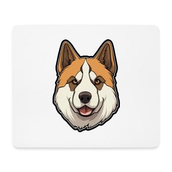 Akita Hunderasse Cartoon Kawaii Illustration - Mousepad (Querformat) - Weiß - Vorne