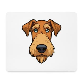 Airedale Terrier Hunderasse Cartoon Kawaii Illustra - Mousepad (Querformat) - Weiß - Vorne