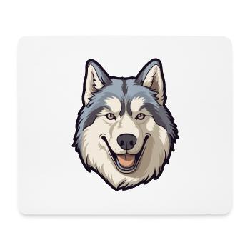 Alaskan Malamute Hunderasse Karikatur Kawaii Illustra - Mousepad (Querformat) - Weiß - Vorne
