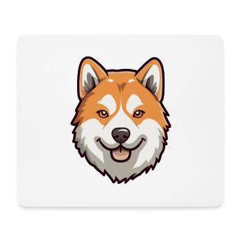 Akita Inu Hunderasse Cartoon Kawaii Illustration - Mousepad (Querformat) - Weiß - Vorne
