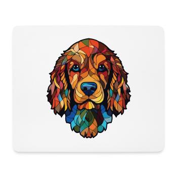 Cockapoo chien race aquarelle verre Illustration - Tapis de souris (format paysage) - blanc - Devant