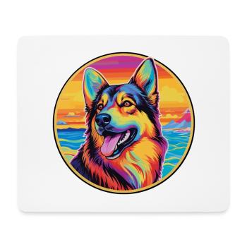 Race de chien de berger d’Europe de l’Est Dessin animé coloré - Tapis de souris (format paysage) - blanc - Devant