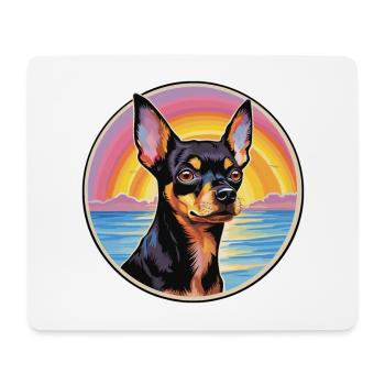 Englischer Spielzeugterrier Hunderasse Bunte Karikatur Wat - Mousepad (Querformat) - Weiß - Vorne