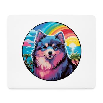 Finnish Lapphund Dog Breed Colorful Cartoon Waterc - Mouse Pad (horizontal) - white - Front
