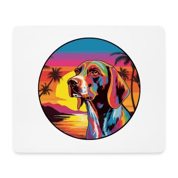 French Gascony Pointer Dog Breed Colorful Cartoon - Mouse Pad (horizontal) - white - Front