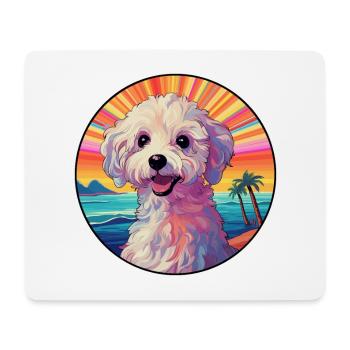 Deutsche Sheeppoodle Hunderasse Bunte Karikatur Wate - Mousepad (Querformat) - Weiß - Vorne