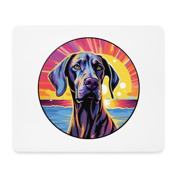 Great Dane Dog Breed Colorful Cartoon Watercolor - Mouse Pad (horizontal) - white - Front