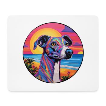 Greyhound Hund Rasse Buntes Cartoon Aquarell - Mousepad (Querformat) - Weiß - Vorne