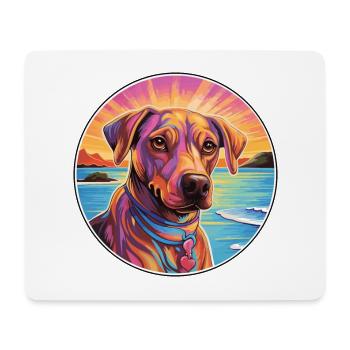 Havenese chien race coloré dessin animé aquarelle - Tapis de souris (format paysage) - blanc - Devant