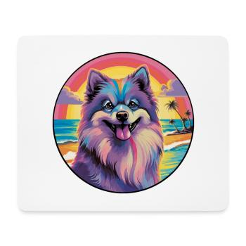 Keeshond Dog Breed Colorful Cartoon Watercolor - Mouse Pad (horizontal) - white - Front