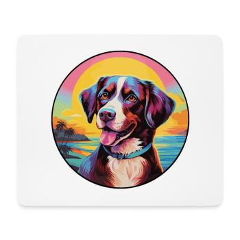 Laufhund Hunderasse buntes Karikatur-Aquarell - Mousepad (Querformat) - Weiß - Vorne