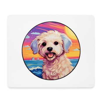 Maltipoo Hunderasse Buntes Karikatur-Aquarell - Mousepad (Querformat) - Weiß - Vorne