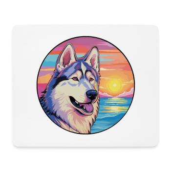 Northern Inuit Dog Breed Colorful Cartoon Watercol - Mouse Pad (horizontal) - white - Front