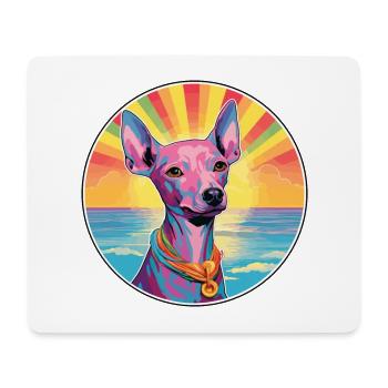 Peruvian Hairless Dog Breed Colorful Cartoon Water - Mouse Pad (horizontal) - white - Front