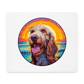 Spinone Italiano Race De Chien Coloré Cartoon Waterc - Tapis de souris (format paysage) - blanc - Devant