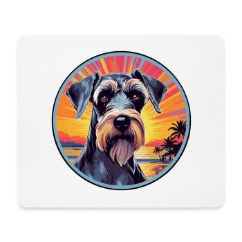 Standard Schnauzer Hunderasse Bunte Karikatur Wate - Mousepad (Querformat) - Weiß - Vorne