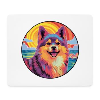Schwedische lappländische Hunderasse bunte Karikatur Wasserc - Mousepad (Querformat) - Weiß - Vorne