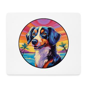 Taigan Dog Breed Colorful Cartoon Watercolor - Mouse Pad (horizontal) - white - Front