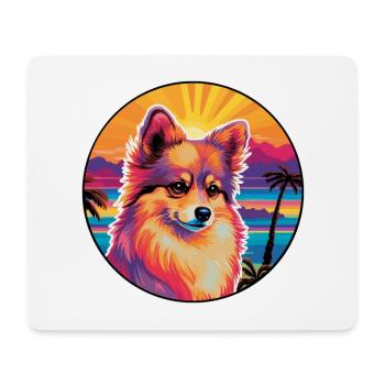 Spielzeug Deutscher Spitz Hund Rasse Bunte Karikatur Wasserc - Mousepad (Querformat) - Weiß - Vorne