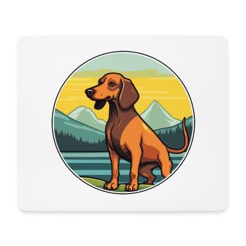 Alpine Dachsbracke Dog Breed Cartoon Kawaii Dog - Mouse Pad (horizontal) - white - Front