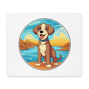 Argentino Hund Rasse Cartoon Kawaii Clipart Hund Haustier - Mousepad (Querformat) - Weiß - Vorne