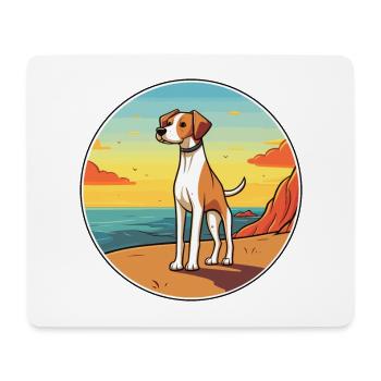 Alano Español chien race dessin animé Kawaii Clipart chien - Tapis de souris (format paysage) - blanc - Devant