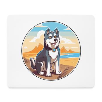 Alaskan Husky Dog Breed Cartoon Kawaii Clipart Dog - Mouse Pad (horizontal) - white - Front