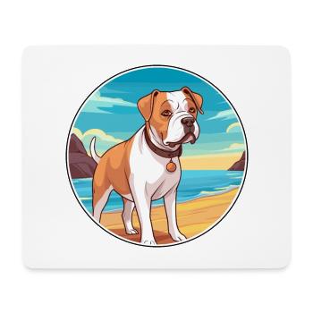 American Bulldog Dog Breed Cartoon Kawaii Clipart - Mouse Pad (horizontal) - white - Front