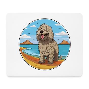 Bergamasco Schäferhund Hund Rasse Cartoon Kawaii Hund - Mousepad (Querformat) - Weiß - Vorne