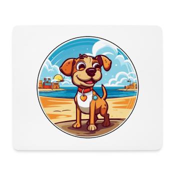 Billy chien race dessin animé Kawaii Clipart aquarelle - Tapis de souris (format paysage) - blanc - Devant
