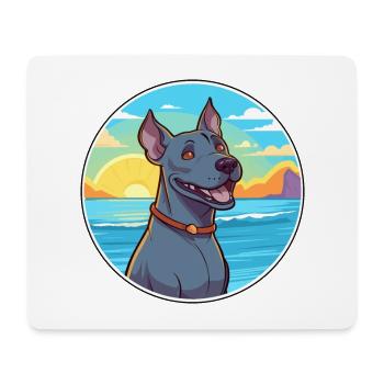 Blue Thai Ridgeback Dog Breed Cartoon Kawaii Dog - Mouse Pad (horizontal) - white - Front