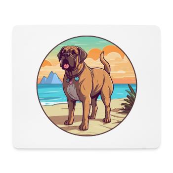 Mastiff brésilien chien race Cartoon Kawaii Clipart - Tapis de souris (format paysage) - blanc - Devant