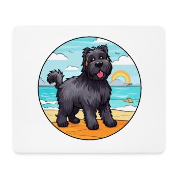 Bouvier Des Flandres Race De Chien Cartoon Kawaii Chien - Tapis de souris (format paysage) - blanc - Devant