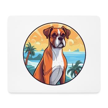 Boxer Hund Rasse Cartoon Kawaii Clipart Aquarell - Mousepad (Querformat) - Weiß - Vorne