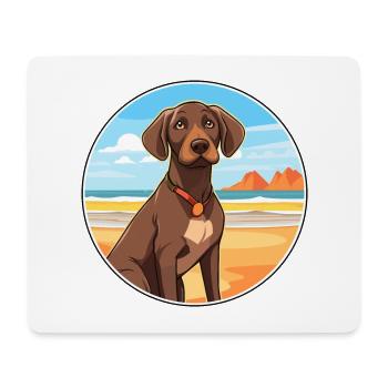 Burgos Pointer chien race Cartoon Kawaii Clipart - Tapis de souris (format paysage) - blanc - Devant